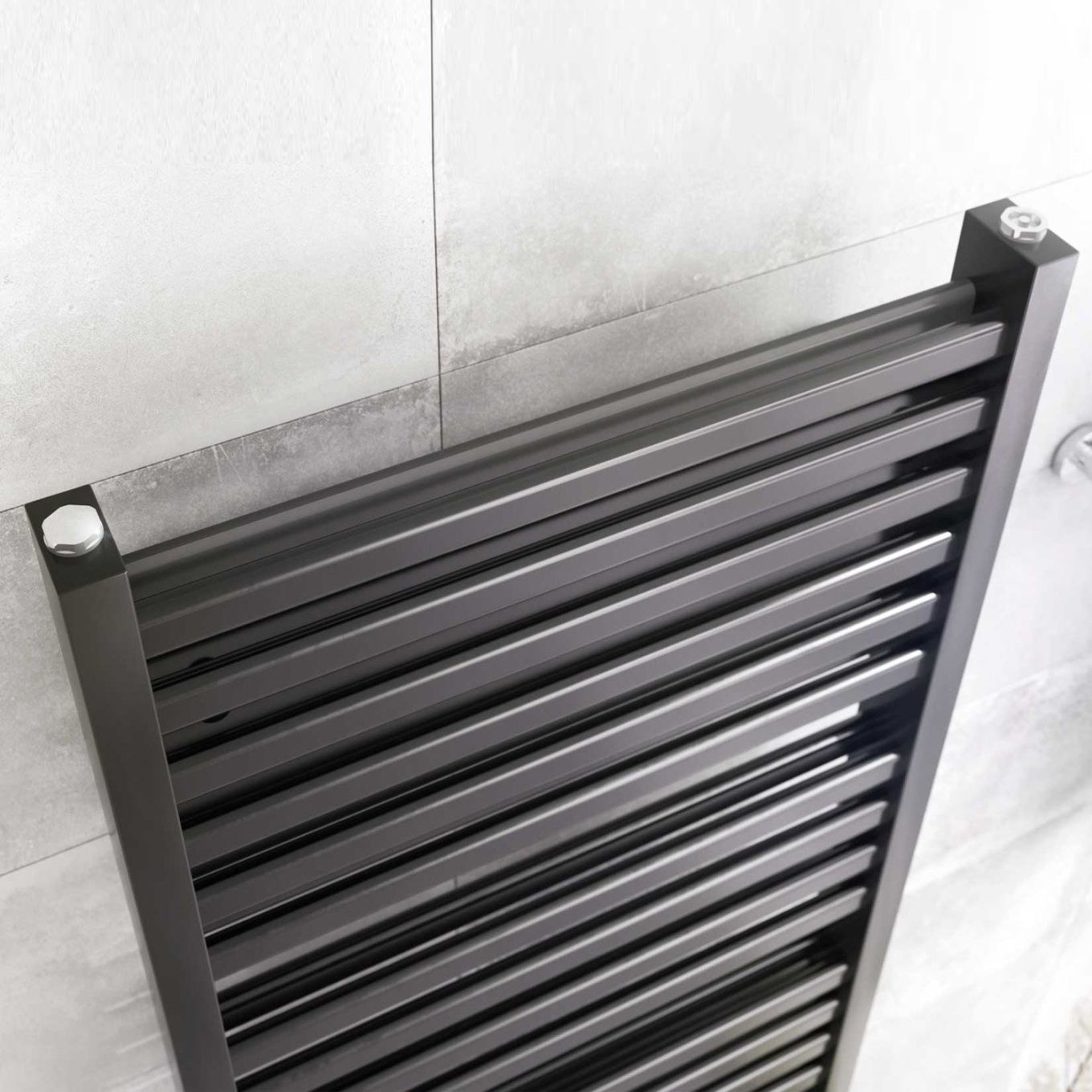 Teon Anthracite Double Heated Towel Rail 1600x550mm