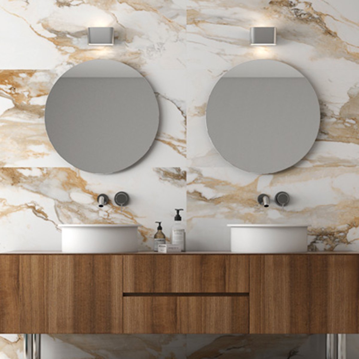 Charlie Beige Marble Gloss Porcelain Tile 600x1200mm