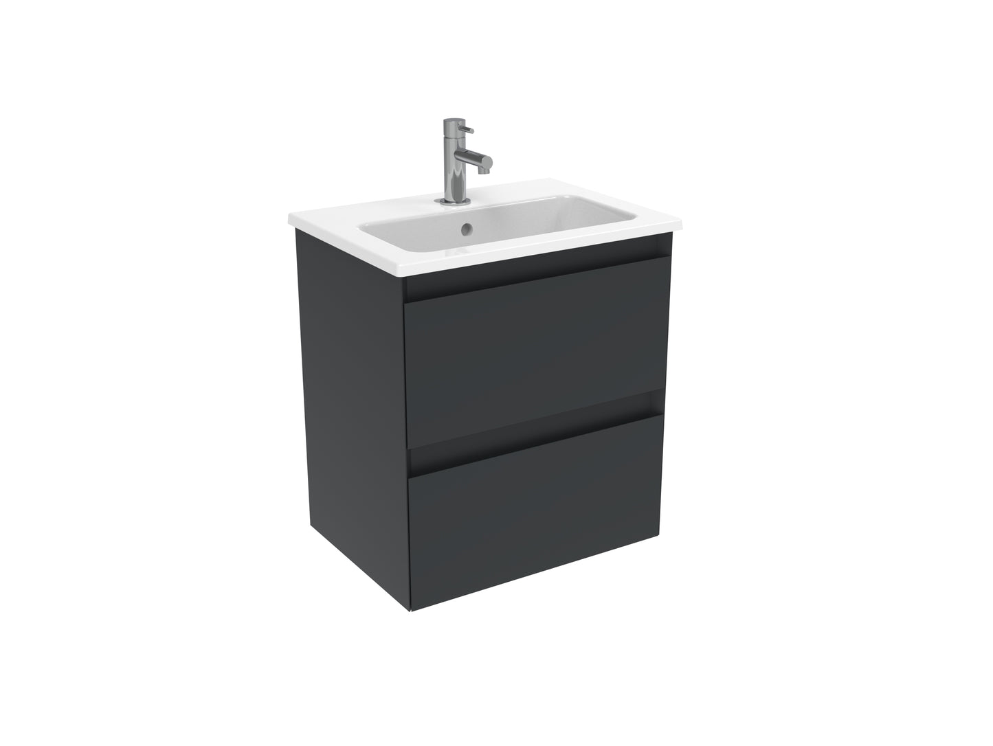 UNI 50cm 2 drawer wall mounted unit