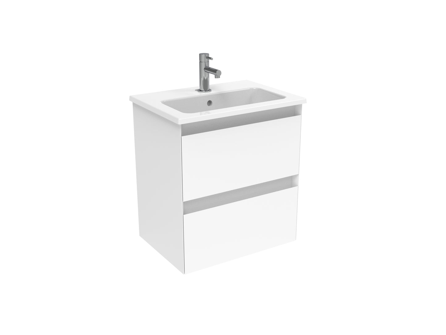 UNI 50cm 2 drawer wall mounted unit