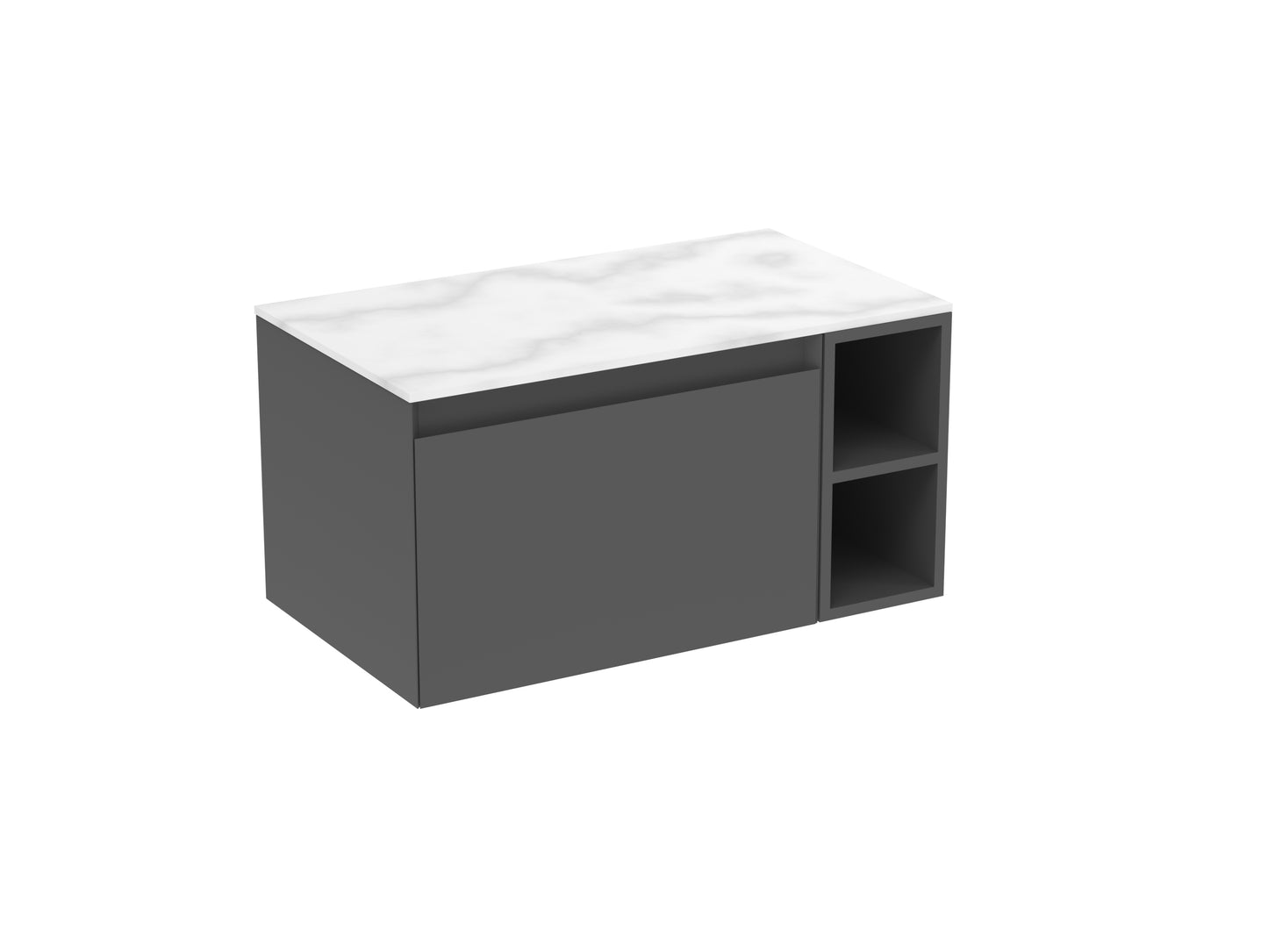 UNI 80cm Kit - 60cm 1 Drawer wall mounted unit, 20cm Spacer & 80cm Countertop
