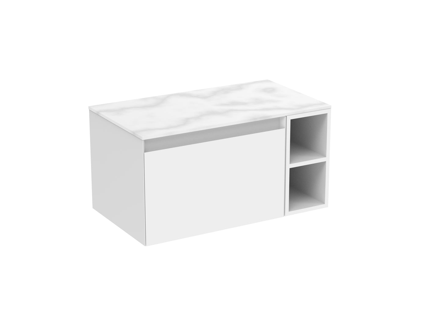 UNI 80cm Kit - 60cm 1 Drawer wall mounted unit, 20cm Spacer & 80cm Countertop