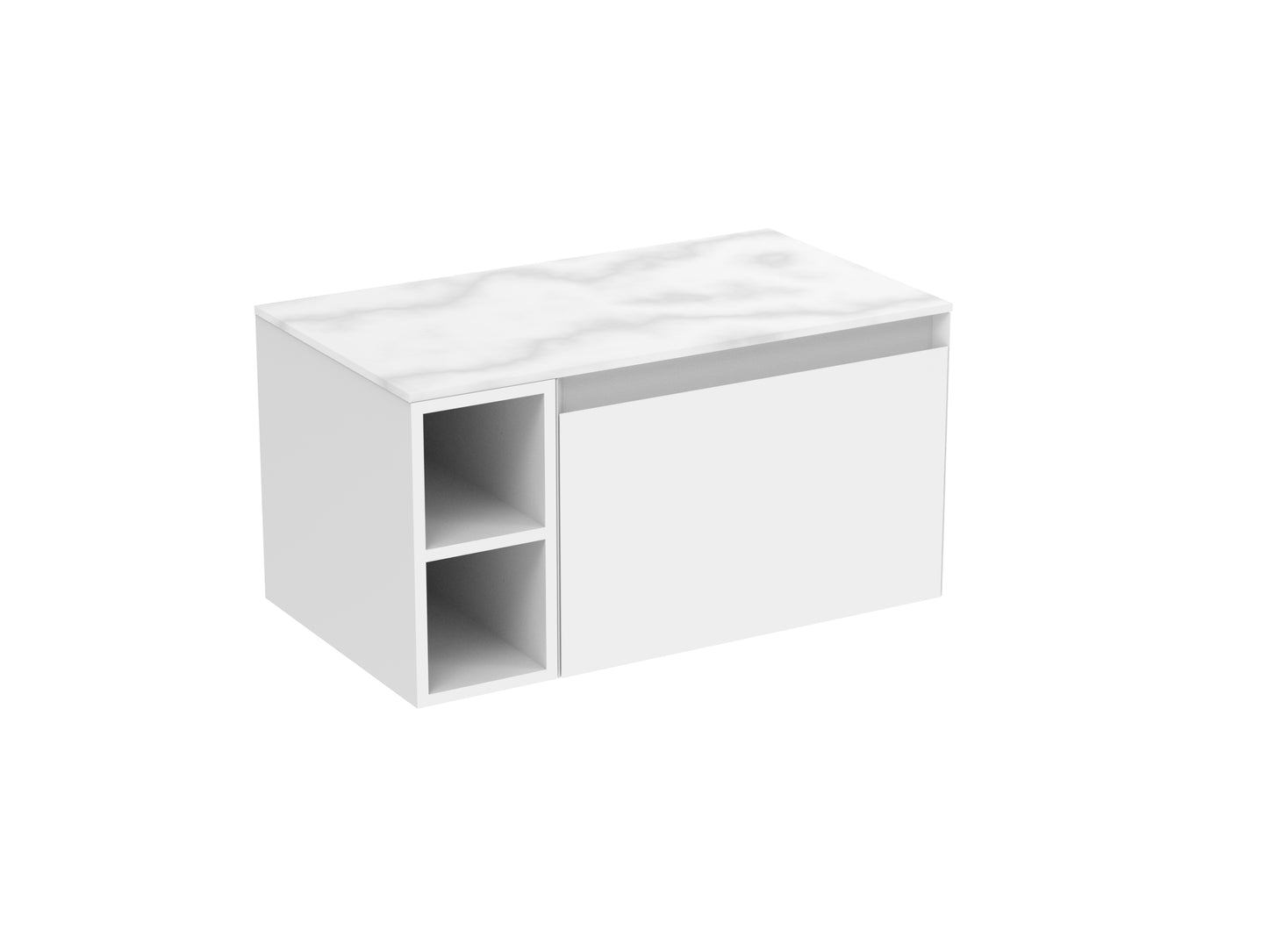 UNI 80cm Kit - 60cm 1 Drawer wall mounted unit, 20cm Spacer & 80cm Countertop