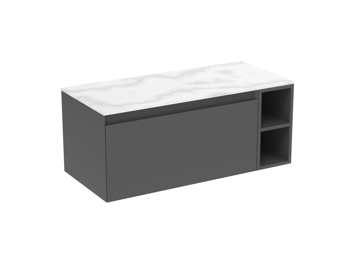 UNI 100cm Kit - 80cm 1 Drawer wall mounted unit, 20cm Spacer & 100cm Countertop