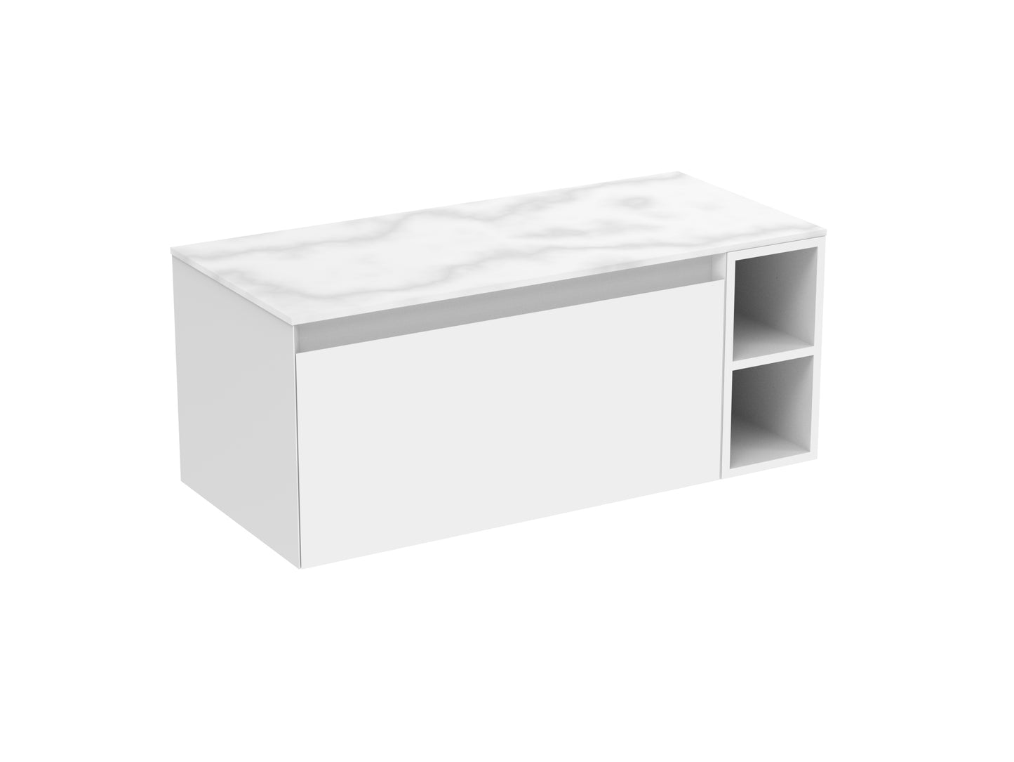 UNI 100cm Kit - 80cm 1 Drawer wall mounted unit, 20cm Spacer & 100cm Countertop