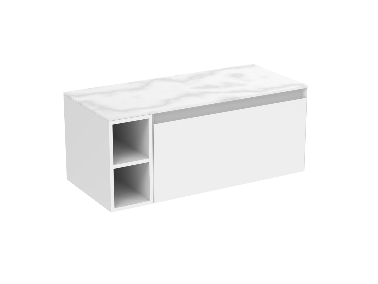 UNI 100cm Kit - 80cm 1 Drawer wall mounted unit, 20cm Spacer & 100cm Countertop