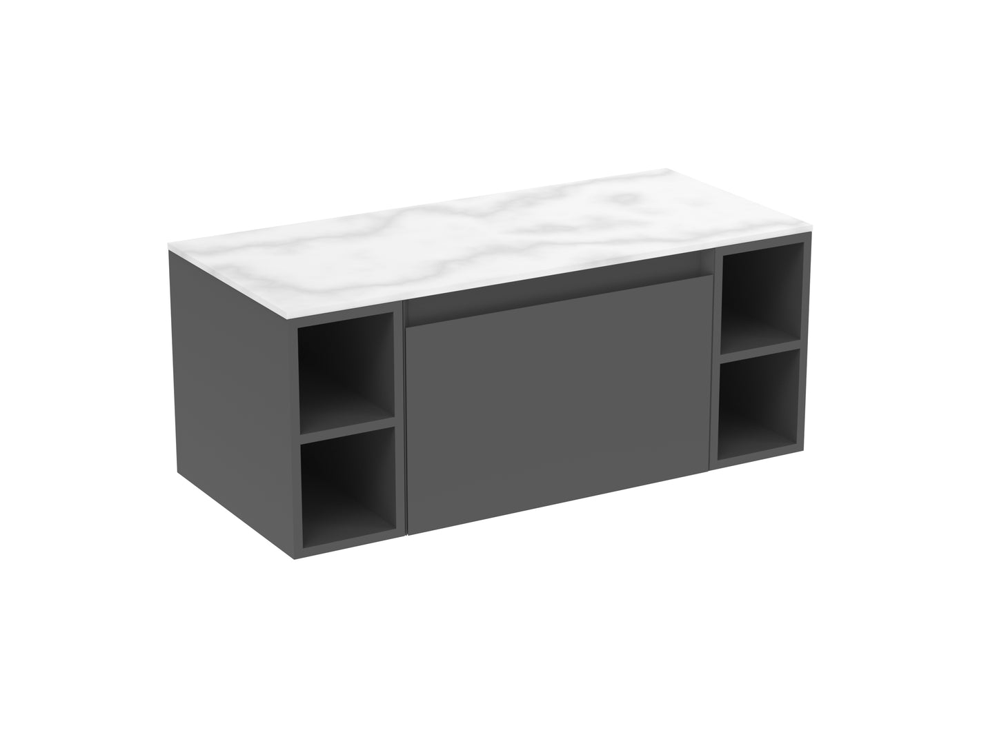 UNI 100cm Kit - 60cm 1 Drawer wall mounted unit, 2 x 20cm Spacers & 100cm Countertop