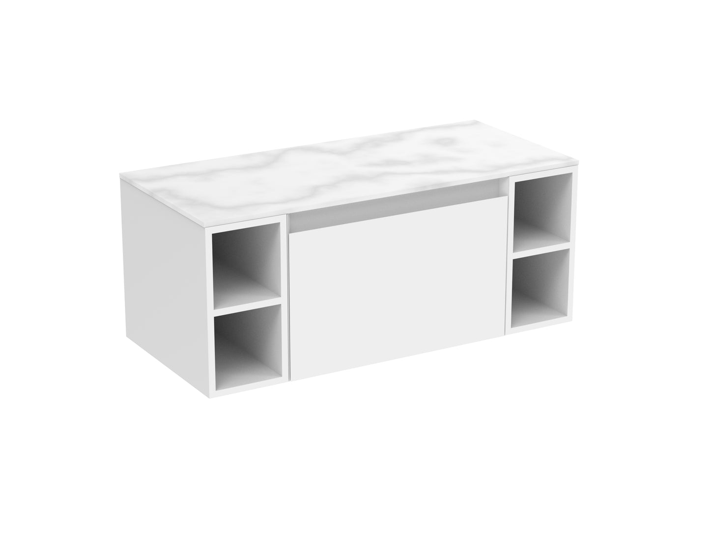 UNI 100cm Kit - 60cm 1 Drawer wall mounted unit, 2 x 20cm Spacers & 100cm Countertop