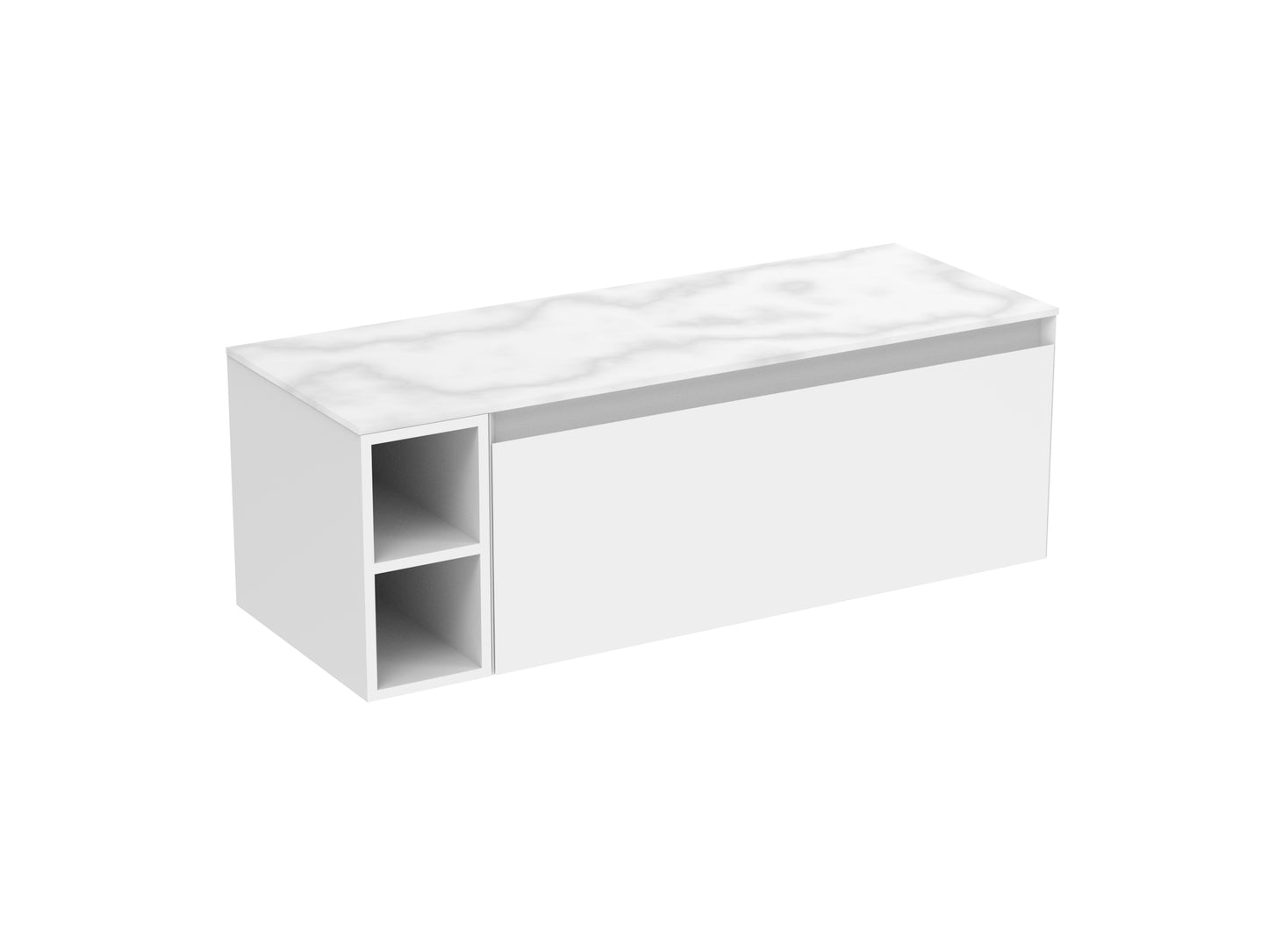 UNI 120cm Kit - 100cm 1 Drawer wall mounted unit, 20cm Spacer & 120cm Countertop