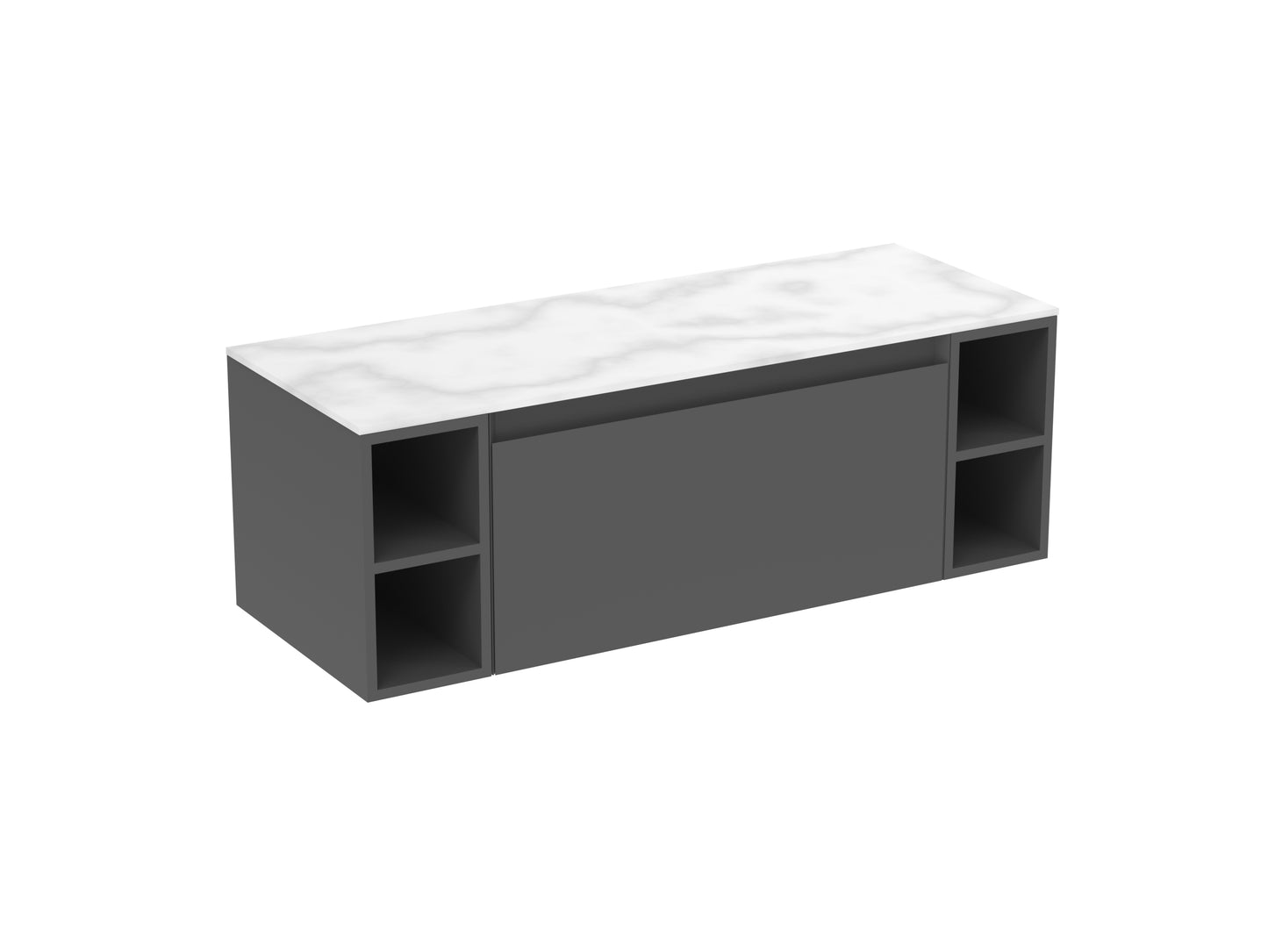 UNI 120cm Kit - 80cm 1 Drawer wall mounted unit, 2 x 20cm Spacers & 120cm Countertop