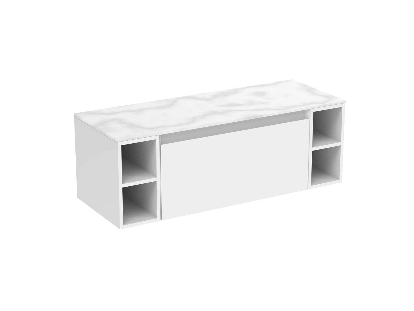UNI 120cm Kit - 80cm 1 Drawer wall mounted unit, 2 x 20cm Spacers & 120cm Countertop