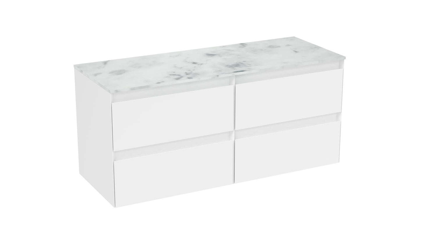 UNI 120cm 4 drawer wall mounted unit
