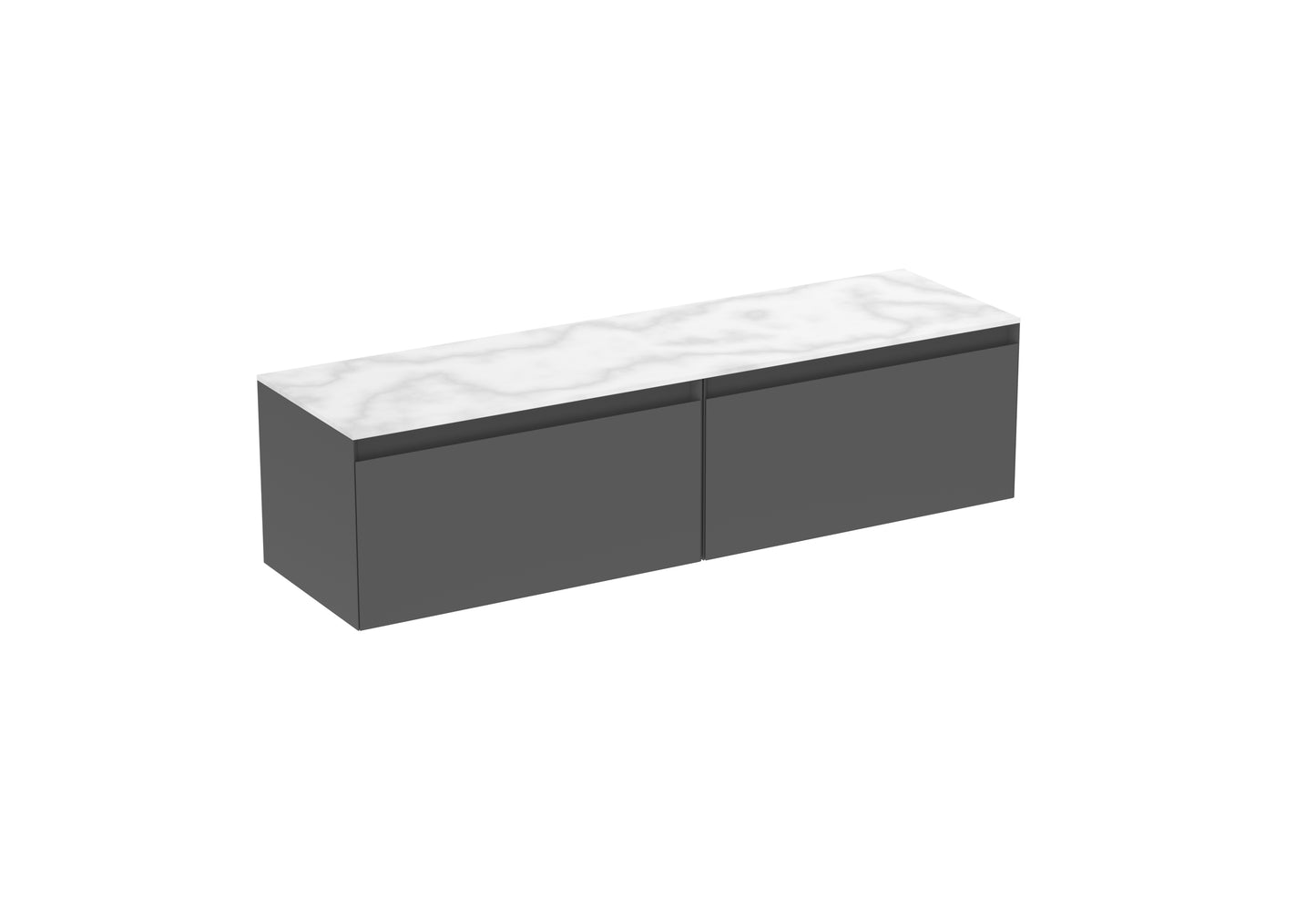 UNI 160cm Kit - 2 x 80cm 1 Drawer Wall Mounted Unit & 160cm Countertop