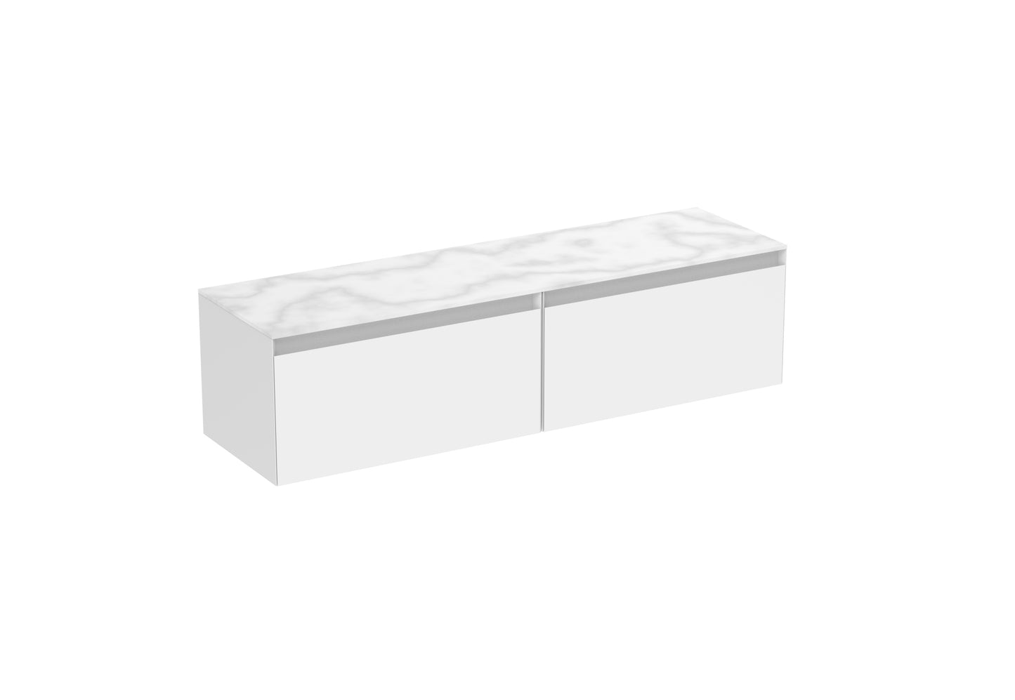 UNI 160cm Kit - 2 x 80cm 1 Drawer Wall Mounted Unit & 160cm Countertop