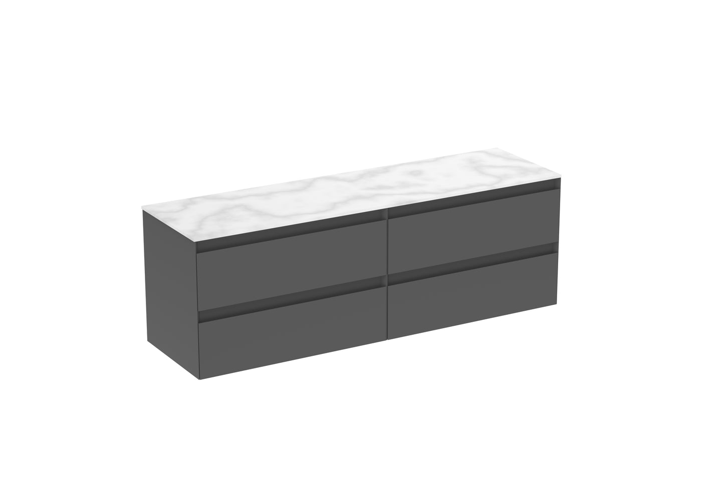 UNI 160cm Kit - 2 x 80cm 2 Drawer Wall Mounted Unit & 160cm Countertop
