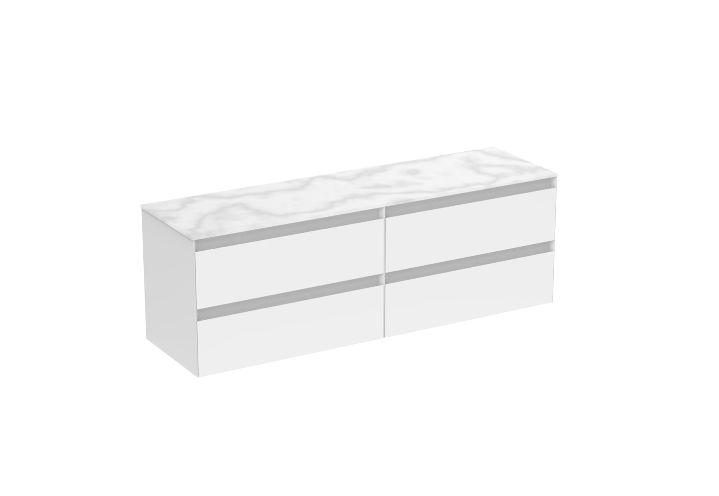 UNI 160cm Kit - 2 x 80cm 2 Drawer Wall Mounted Unit & 160cm Countertop