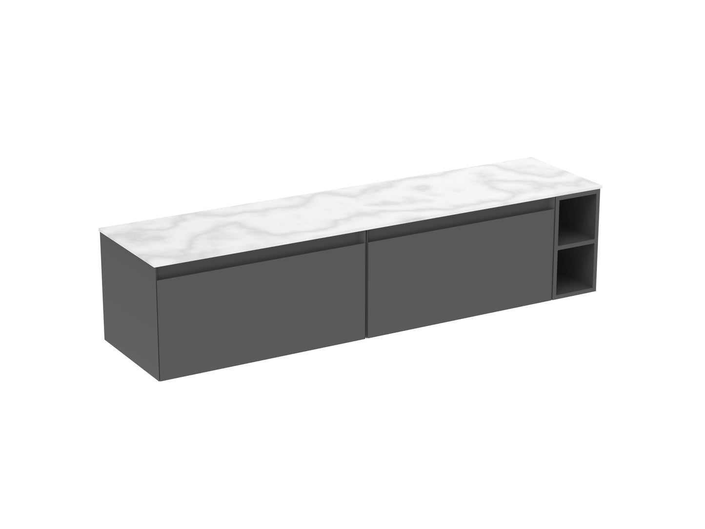 UNI 180cm Kit - 2 x 80cm 1 Drawer wall mounted unit, 20cm Spacer & 180cm Countertop