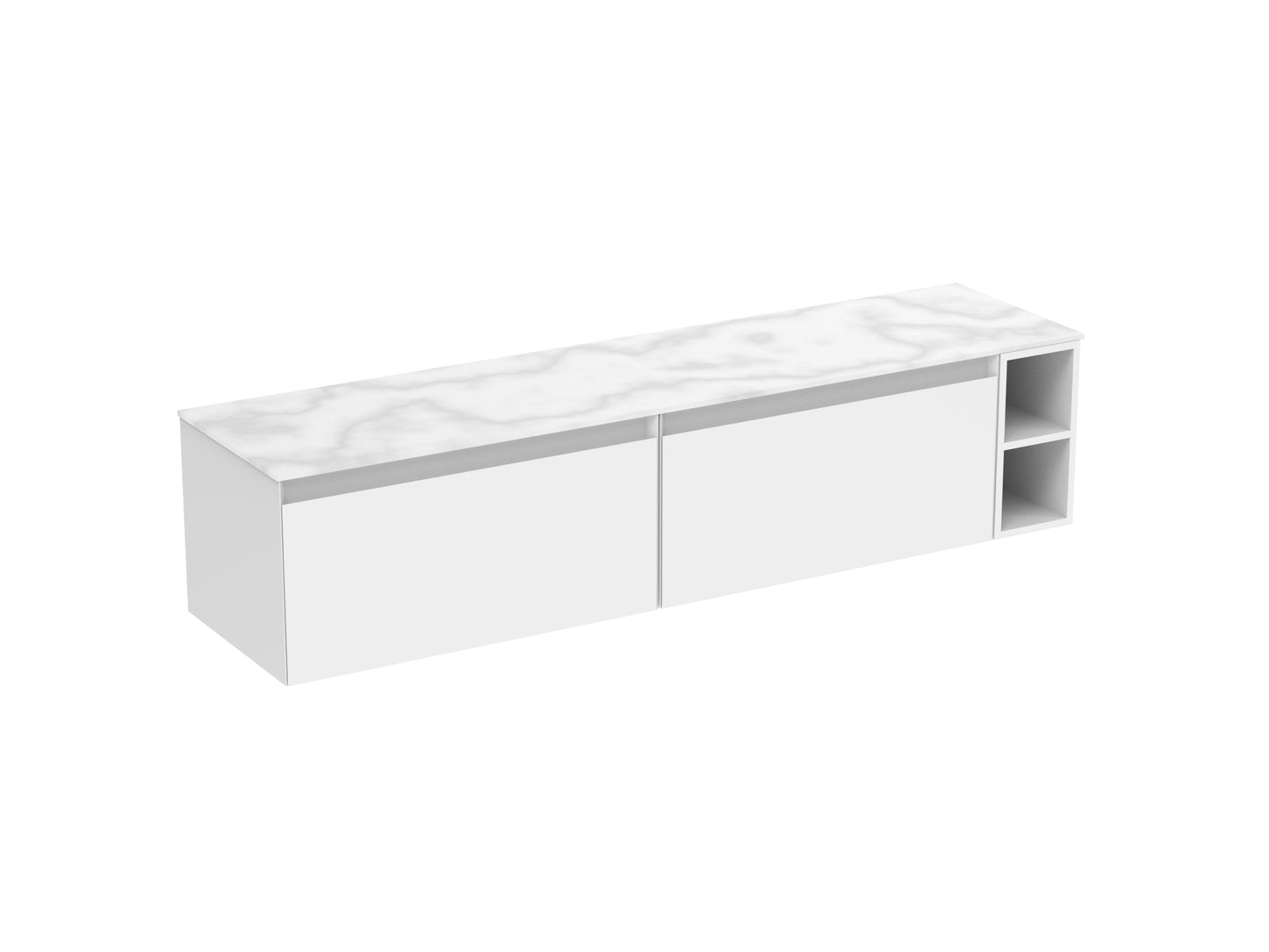 UNI 180cm Kit - 2 x 80cm 1 Drawer wall mounted unit, 20cm Spacer & 180cm Countertop