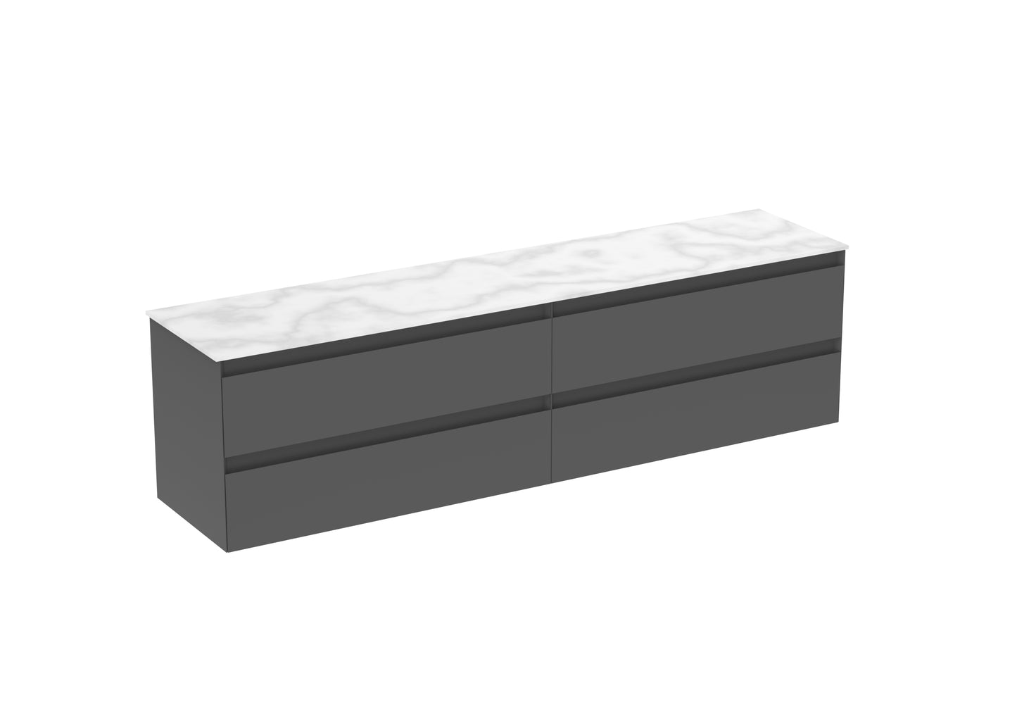 UNI 200cm Kit - 2 x 100cm 2 Drawer Wall Mounted Unit & 200cm Countertop