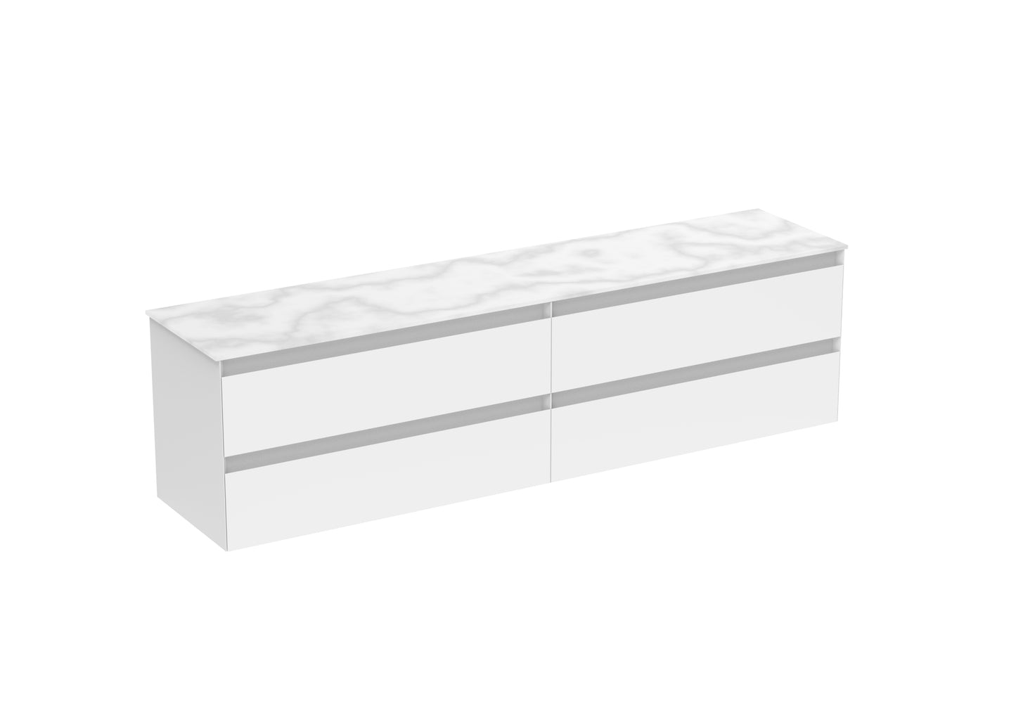 UNI 200cm Kit - 2 x 100cm 2 Drawer Wall Mounted Unit & 200cm Countertop