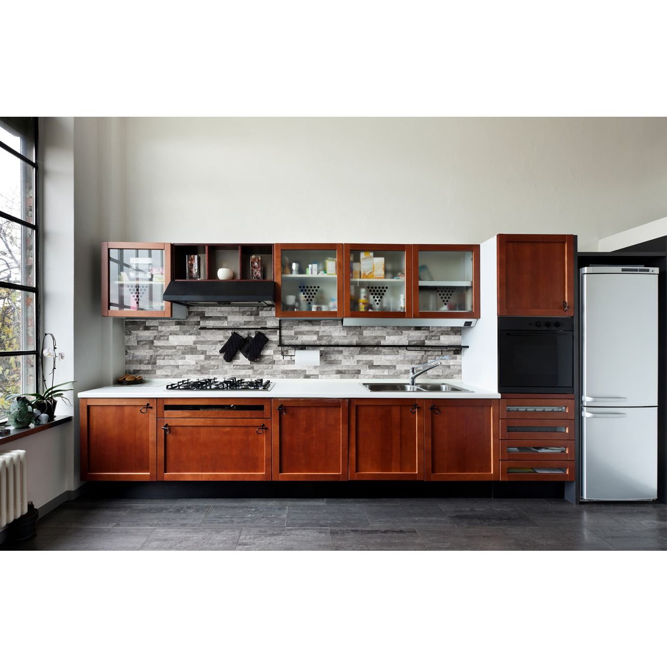 Odessa Grey Brick Effect Porcelain Tile 80x442mm