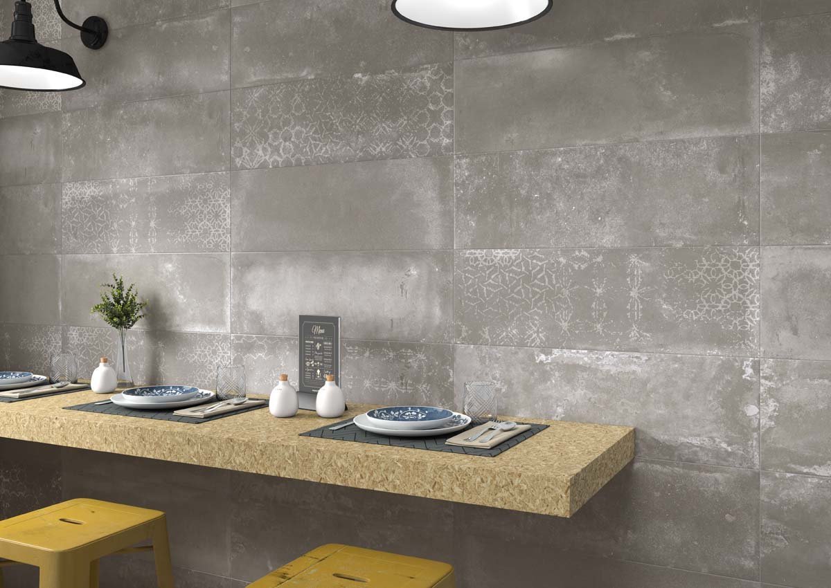Fabrika Taupe Patterned Ceramic Tile 250x750mm