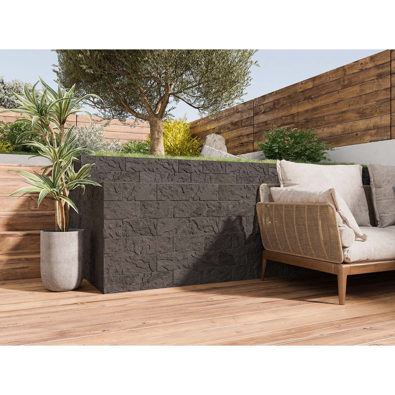 Oakland Antracita Textured Porcelain Tile 250x125mm