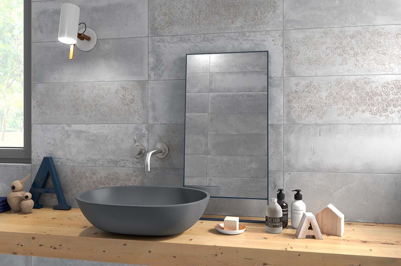Fabrika Beton Concrete Patterned Ceramic Tile 250x750mm