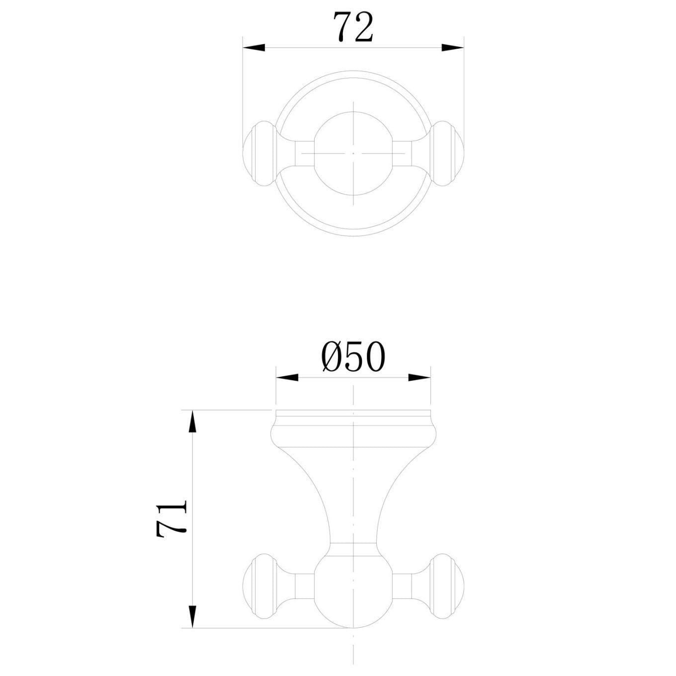 Warwick Brushed Nickel Traditional Double Robe Hook