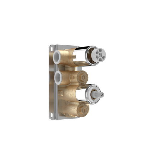 Thermostatic valve body with 2 outlets & 2 holes