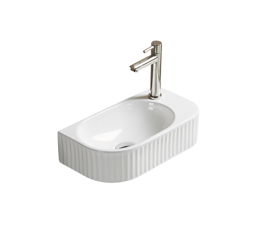 Fluted Cloakroom Basin 400x215x120