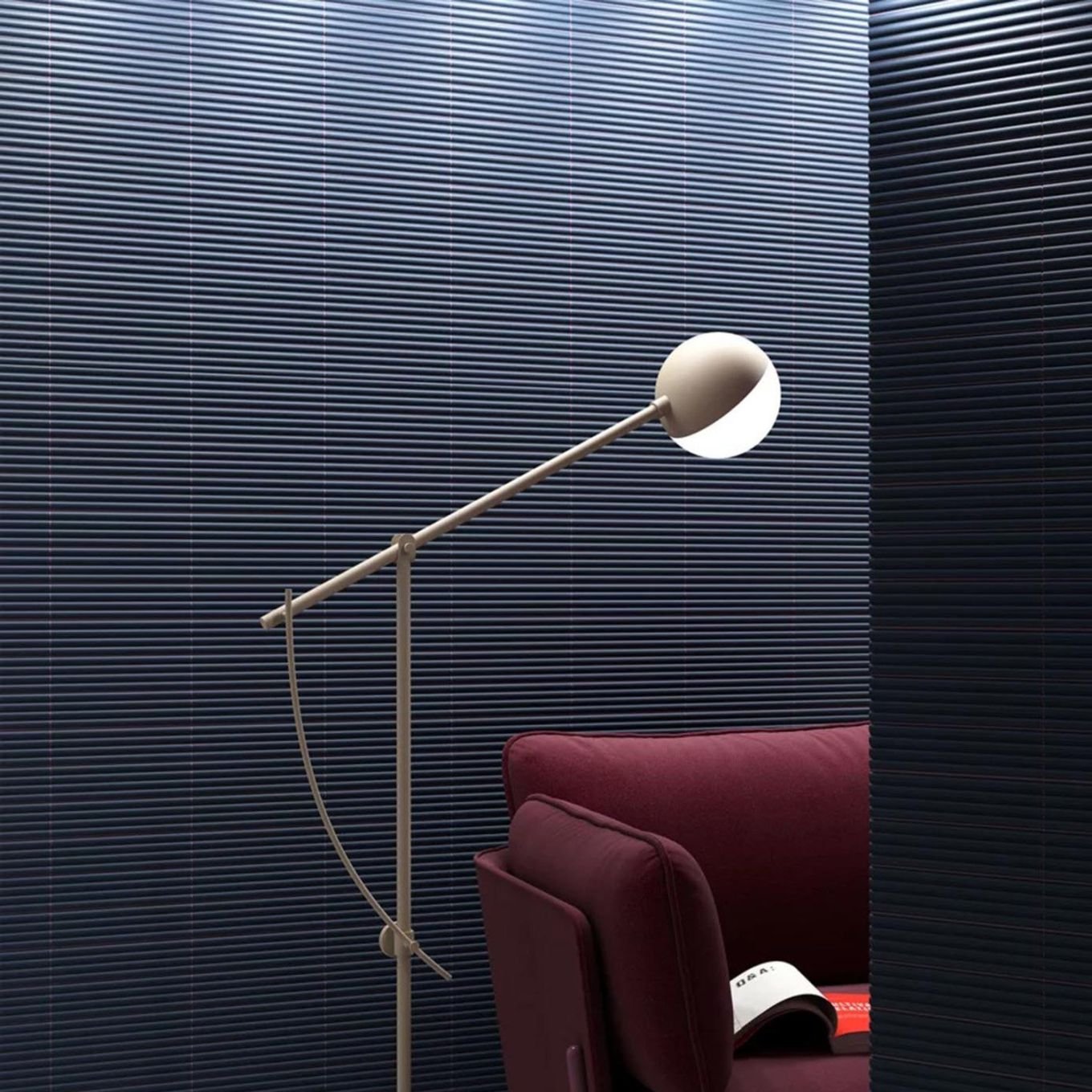 Accordion Ribbed Naval Matt Ceramic Brick Tile 200x50mm