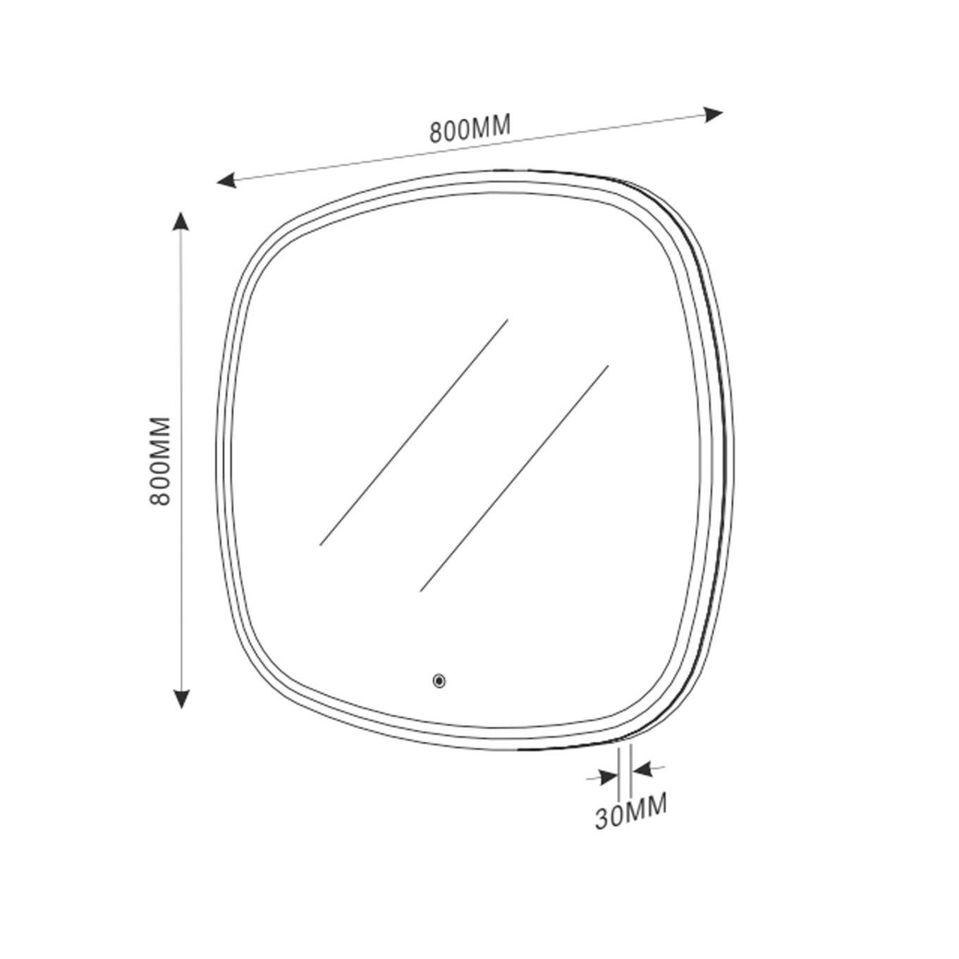 Pablo Square Illuminated LED Mirror 800mm