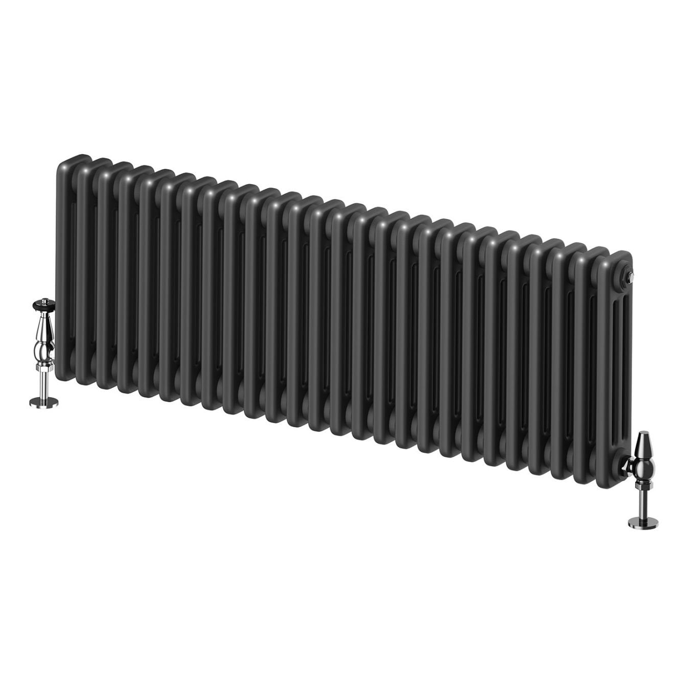 Upton Matt Black Triple Horizontal Column Radiator 400x1190mm