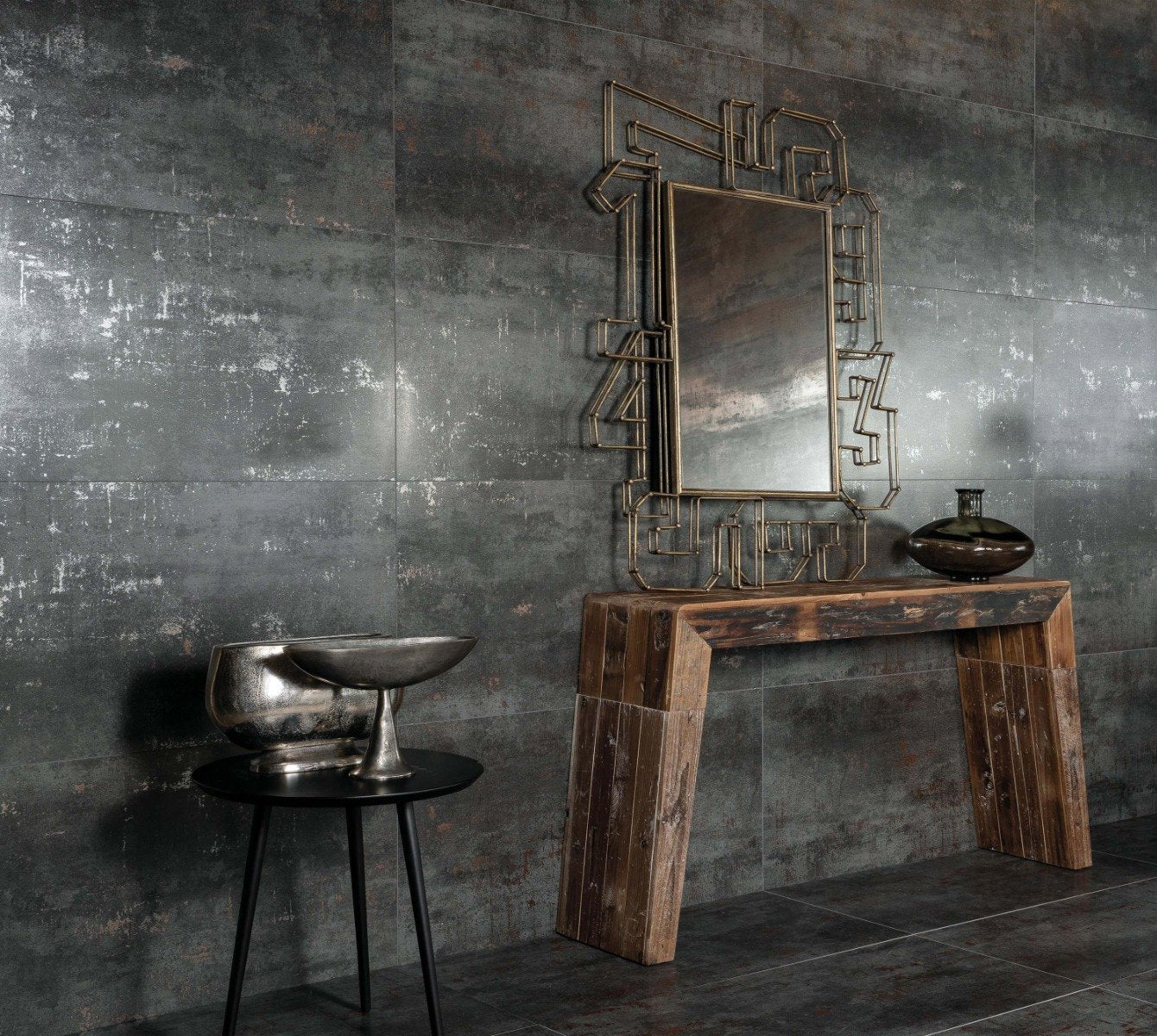 Metallon Titanium Semi-Polished Metallic Porcelain Tiles 600x1200mm