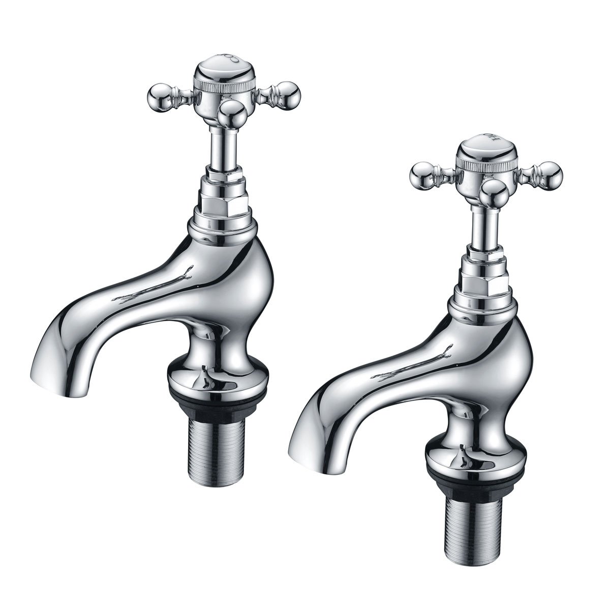 Grosvenor Chrome Pair of Bath Pillar Taps