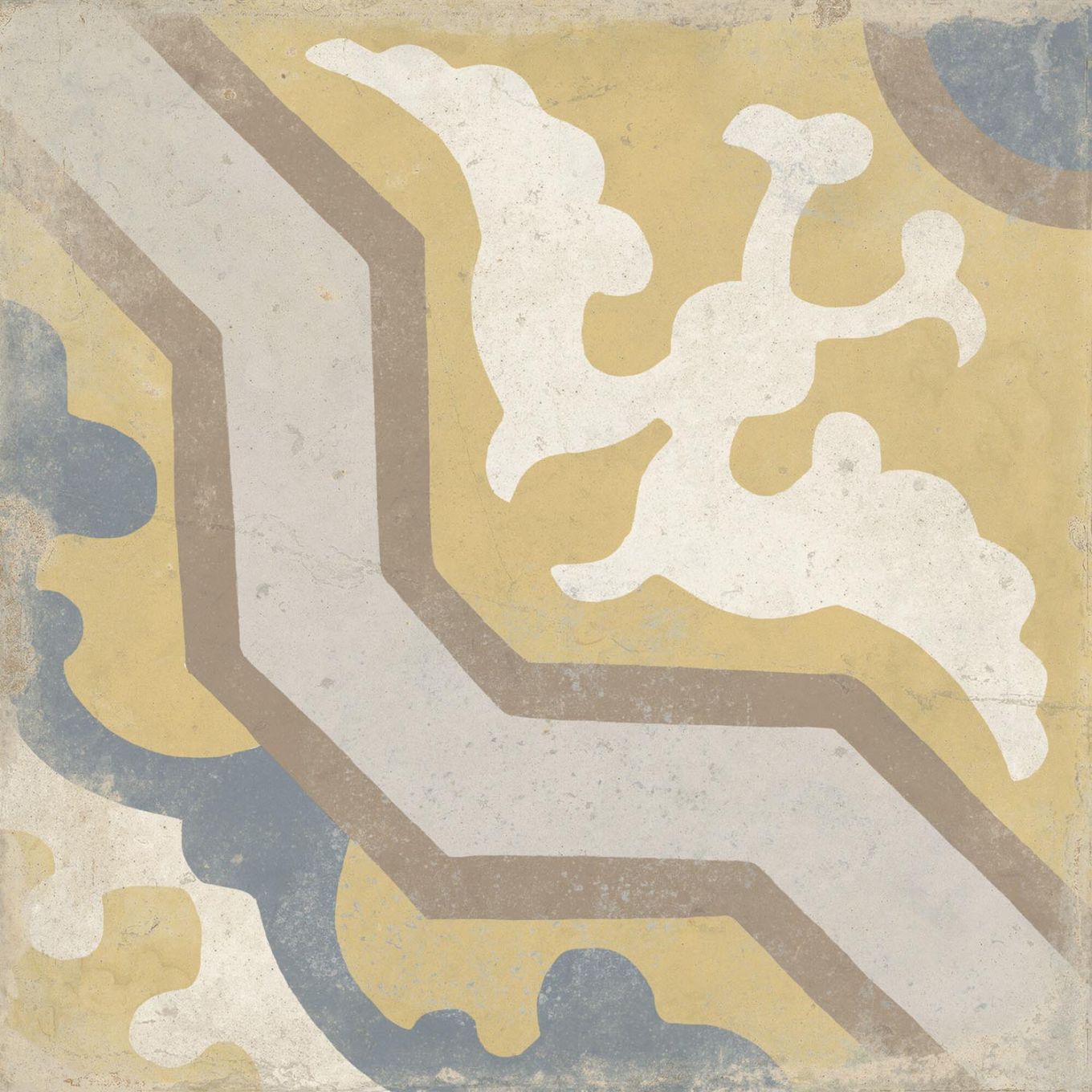 Rome Mustard Matt Porcelain Patterned Tile 223x223mm