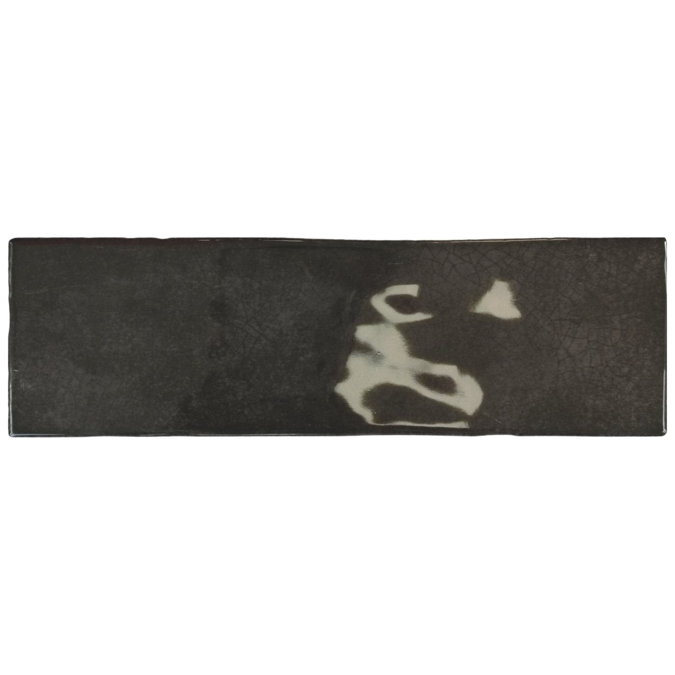 Borneo Noir Crackle Gloss Brick Tile 65x200mm