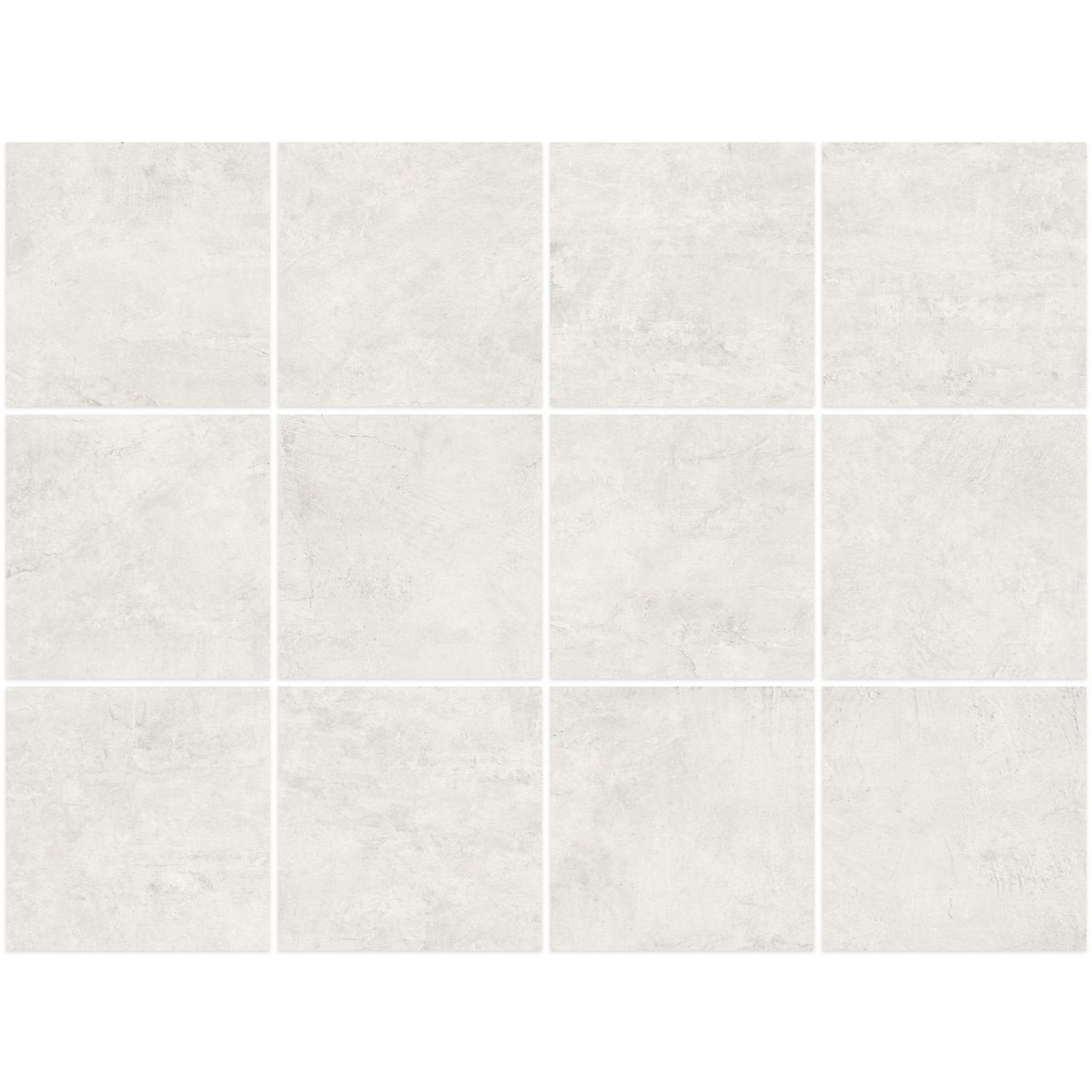Donovan White Concrete Effect Porcelain Tile 900x900mm