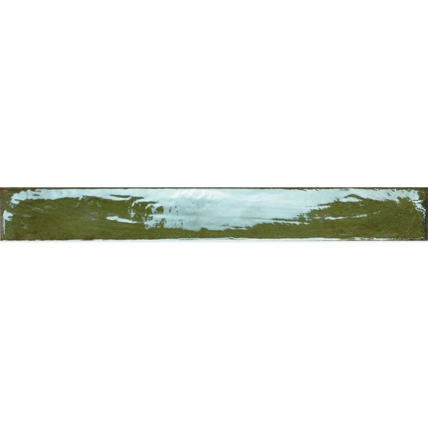 Capri Green Gloss Ceramic Brick Tile 400x50mm