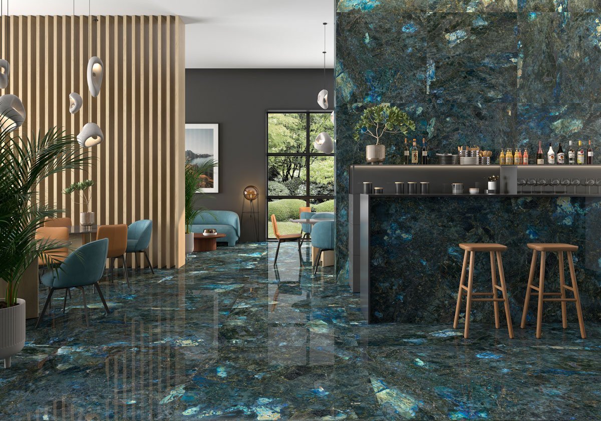 Gemstone Blue Super Polished Porcelain Tile 1200x600mm
