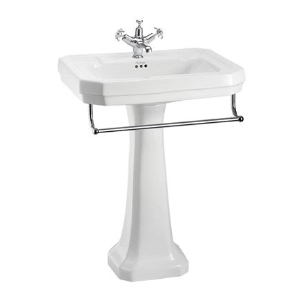 Victorian 61cm Basin, Towel Rail & Standard Pedestal