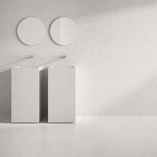 Rhythm Matt White Porcelain Tile 600x600mm