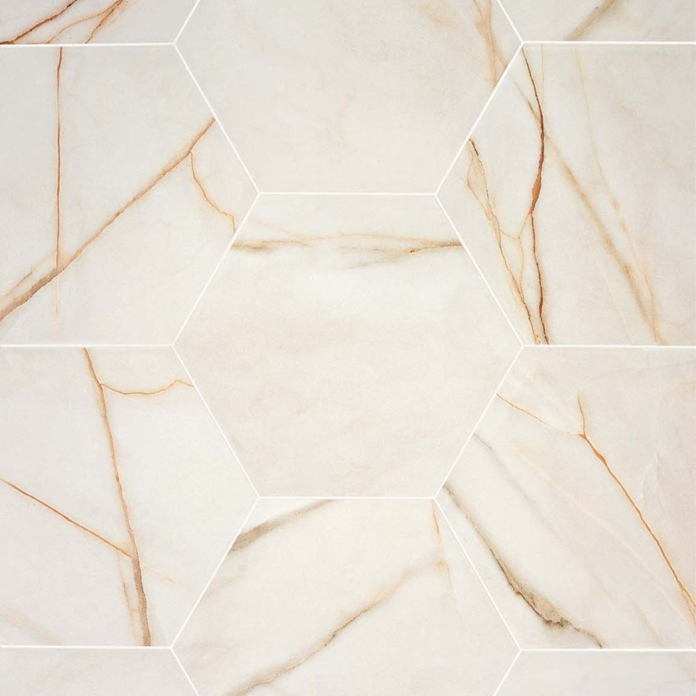Salzburg Hexagon Gold Matt Porcelain Tile 230x270mm