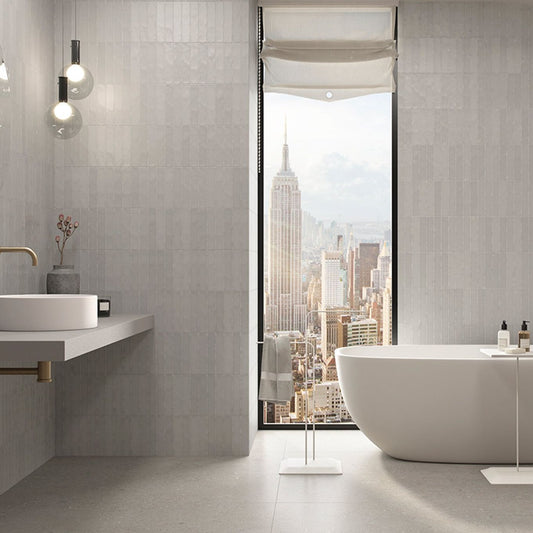 Domingo Gris Glossy Porcelain Brick Tile 50x250mm