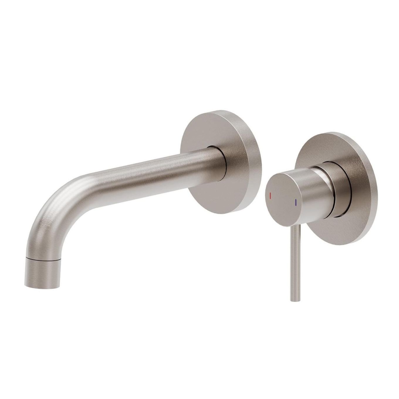 Elora Brushed Nickel Wall Mounted Basin Mixer Tap