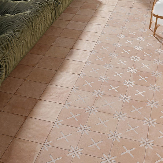 Pedro Clay Decor Flower Matt Porcelain Tile 223x223mm