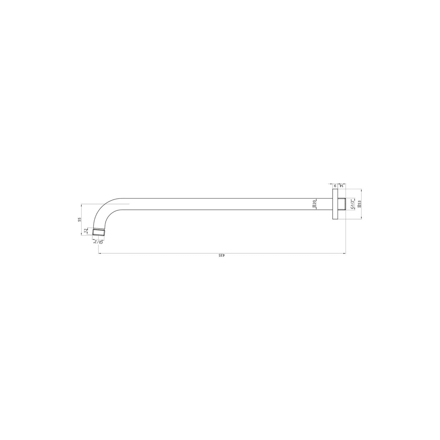 Round Extended Wall Arm