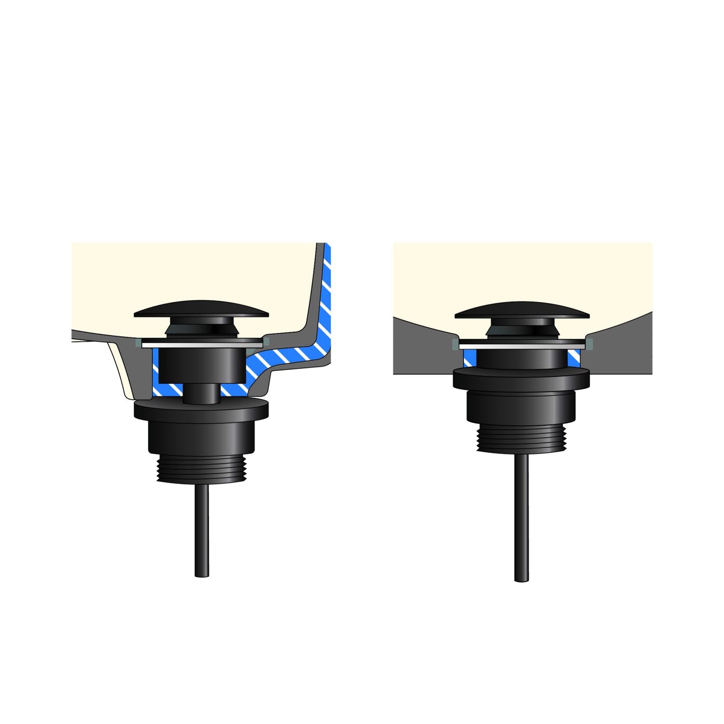 Universal Basin Waste, Matte Black