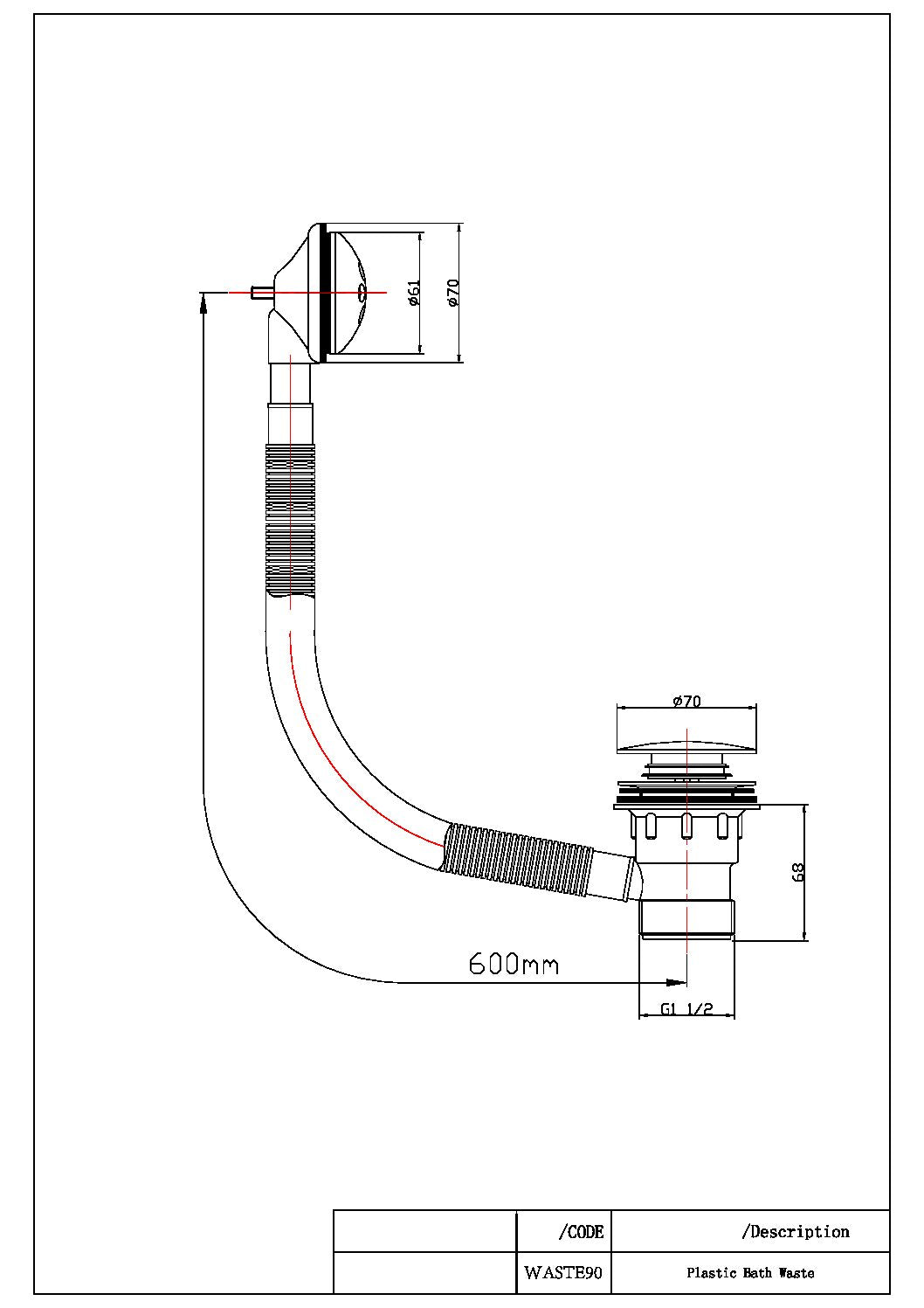 Round Sprung Bath Waste – EASY CLEAN